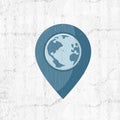 Blue world location icon