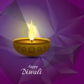 Creative design of burning diwali diya