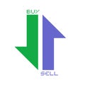 Buy and sell arrows symbols Royalty Free Stock Photo