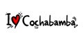 Cochabamba city of Bolivia love message