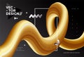 Creative design 3d flow golden shape design