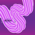 Creative design 3d flow shape. Liquid modern lilak wave backgrounds. Vector illustration