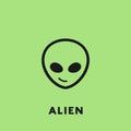 Flat alien face icon