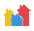 Flat houses icon