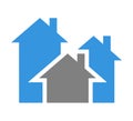 Flat houses icon