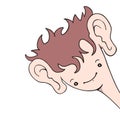 Funny big ears boy draw Royalty Free Stock Photo