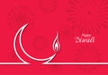 Creative design for greeting card diwali diya