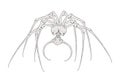 Horror alien spider draw