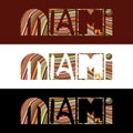 Creative design Miami typography with colorful strips