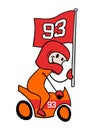 Motorbike rider with flag illustration