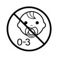 No under three years age symbol