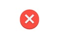 Creative design of red error icon isolated on white color background