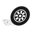 Road wheel spin icon