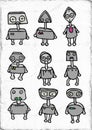 Robots illustration Royalty Free Stock Photo