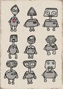Robots illustration Royalty Free Stock Photo