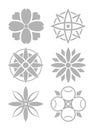 Six circles floral symbols