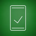 Smartphone check flat icon