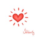 Creative design of solidarity heart symbol