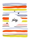 Creative design template with abstract colorful horizontal lines. Bold and playful striped vector illustration