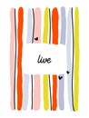 Creative design template with abstract colorful vertical lines and copy space. Bold and playful striped vector illustration