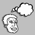 Thinking face draw Royalty Free Stock Photo