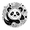 Abstract Panda Vector Isolated Outline Silhouette