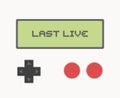 Creative design of vintage videogame screen and last live message