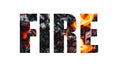 Creative designer text Fire on white background