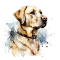 Creative and Detailed Cartoon Labrador in Watercolor Style,