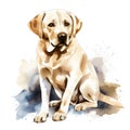 Creative and Detailed Cartoon Labrador in Watercolor Style,