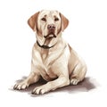 Creative and Detailed Cartoon Labrador in Watercolor Style,