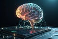 Creative Digital Brain Background Representing Artificial Intelligence and Technology Royalty Free Stock Photo