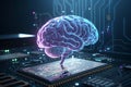Creative Digital Brain Background Representing Artificial Intelligence and Technology Royalty Free Stock Photo
