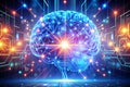 Creative Digital Brain Background Representing Artificial Intelligence and Technology Royalty Free Stock Photo