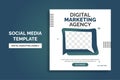 Creative digital business marketing agency social media post template design. Banner promotion. Corporate advertising Royalty Free Stock Photo