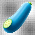 Creative digital illustration of a blue cucumber with a lime slice Royalty Free Stock Photo