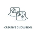 Creative discussion vector line icon, linear concept, outline sign, symbol