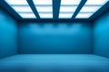 Creative display Empty blue room designed for artistic exhibitions Royalty Free Stock Photo