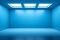 Creative display Empty blue room designed for artistic exhibitions Royalty Free Stock Photo