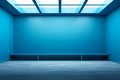 Creative display Empty blue room designed for artistic exhibitions Royalty Free Stock Photo