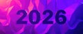 Creative display of the numbers 2026 against a colorful background with light effects Royalty Free Stock Photo
