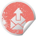 A creative distressed circular peeling sticker symbol email sign Royalty Free Stock Photo