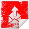 A creative distressed square peeling sticker symbol email sign Royalty Free Stock Photo