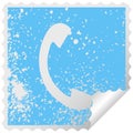 A creative distressed square peeling sticker symbol telephone handset Royalty Free Stock Photo