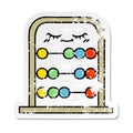 A creative distressed sticker of a cute cartoon abacus Royalty Free Stock Photo
