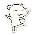 A creative distressed sticker of a dancing polar bear cartoon Royalty Free Stock Photo
