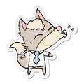 A creative distressed sticker of a howling wolf boss cartoon