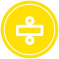 A creative division sign circular icon