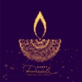 Creative diwali diya made with golden particle