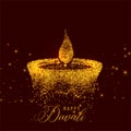 Creative diwali diya made with golden particles